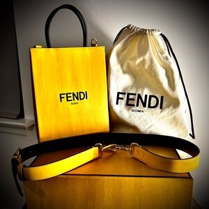 100% Authentic Fendi Yellow Tote Bag with Dust Bag
